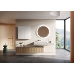 Elita Level umywalka 120,5x45,5 cm prostokątna ścienna lewa white matt RE041461195290