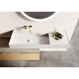 Elita Level umywalka 120,5x45,5 cm prostokątna ścienna lewa white matt RE041461195290