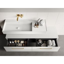 Elita Level umywalka 120,5x45,5 cm prostokątna ścienna lewa white matt RE041461195290