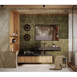 Elita Level umywalka 120,5x45,5 cm prostokątna ścienna lewa anthracite matt RE041461196010