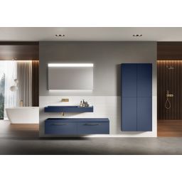 Elita Level umywalka 120,5x45,5 cm prostokątna ścienna lewa navy blue matt RE041461197030