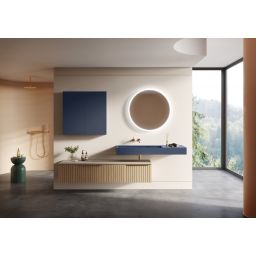 Elita Level umywalka 120,5x45,5 cm prostokątna ścienna lewa navy blue matt RE041461197030