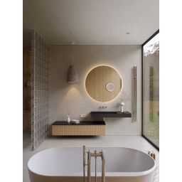 Elita Level umywalka 120,5x45,5 cm prostokątna ścienna lewa black matt RE041461197160