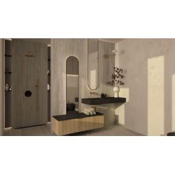 Elita Level umywalka 120,5x45,5 cm prostokątna ścienna lewa black matt RE041461197160