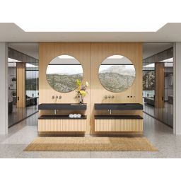 Elita Level umywalka 120,5x45,5 cm prostokątna ścienna lewa black matt RE041461197160