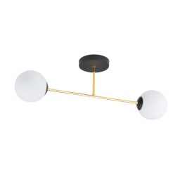 Emibig Magnum lampa podsufitowa 2x10W czarny/złoty/opal 1233/2