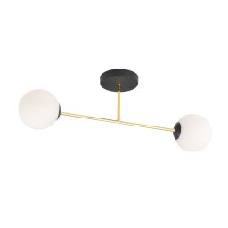 Emibig Magnum lampa podsufitowa 2x10W czarny/złoty/opal 1233/2