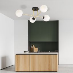 Emibig Magnum lampa podsufitowa 4x10W czarny/złoty/opal 1233/4