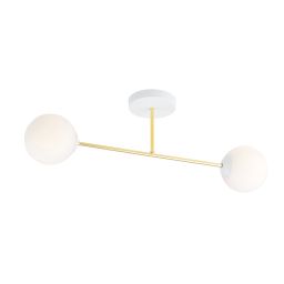 Emibig Magnum lampa podsufitowa 2x10W biały/złoty/opal 1234/2