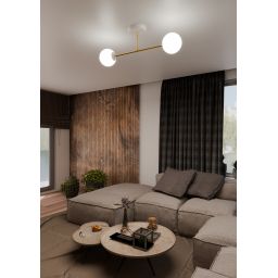 Emibig Magnum lampa podsufitowa 2x10W biały/złoty/opal 1234/2
