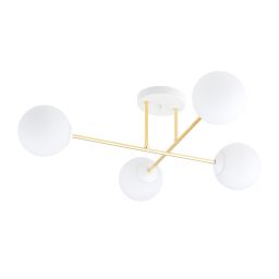 Emibig Magnum lampa podsufitowa 4x10W biały/złoty/opal 1234/4