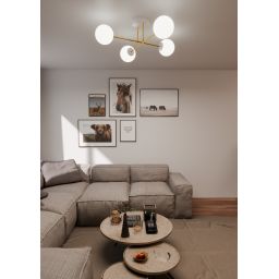 Emibig Magnum lampa podsufitowa 4x10W biały/złoty/opal 1234/4