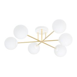 Emibig Magnum lampa podsufitowa 6x10W biały/złoty/opal 1234/6
