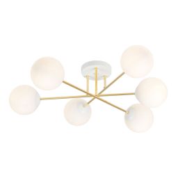 Emibig Magnum lampa podsufitowa 6x10W biały/złoty/opal 1234/6