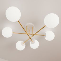 Emibig Magnum lampa podsufitowa 6x10W biały/złoty/opal 1234/6