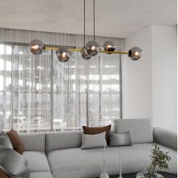 Emibig Gravity lampa wisząca 6x10 W czarna-złota 1237/6