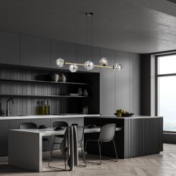 Emibig Gravity lampa wisząca 6x10 W czarna-złota 1237/6