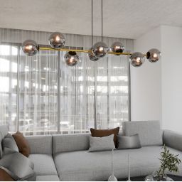 Emibig Gravity lampa wisząca 8x10W czarny/złoty/grafit 1237/8