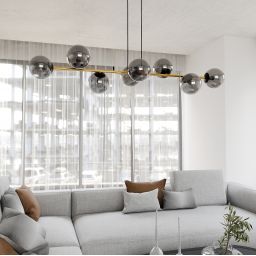 Emibig Gravity lampa wisząca 8x10W czarny/złoty/grafit 1237/8