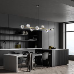 Emibig Gravity lampa wisząca 8x10W czarny/złoty/grafit 1237/8