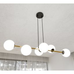 Emibig Gravity lampa wisząca 6x10W czarny/złoty/opal 1241/6