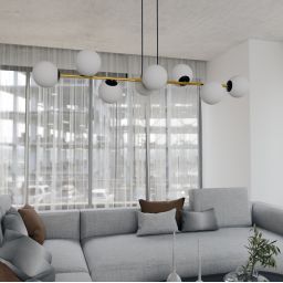 Emibig Gravity lampa wisząca x10 W czarna-złota 1241/8