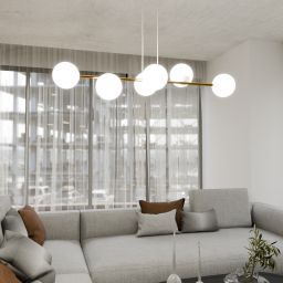 Emibig Gravity lampa wisząca 6x10W biały/złoty/opal 1242/6