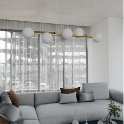 Emibig Gravity lampa wisząca 6x10W biały/złoty/opal 1242/6