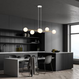 Emibig Gravity lampa wisząca 6x10W biały/złoty/opal 1242/6