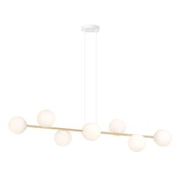 Emibig Gravity lampa wisząca 8x10 W biała-złota 1242/8