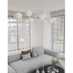 Emibig Gravity lampa wisząca 8x10 W biała-złota 1242/8