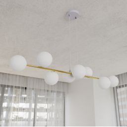 Emibig Gravity lampa wisząca 8x10 W biała-złota 1242/8