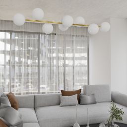 Emibig Gravity lampa wisząca 8x10 W biała-złota 1242/8