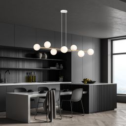 Emibig Gravity lampa wisząca 8x10 W biała-złota 1242/8