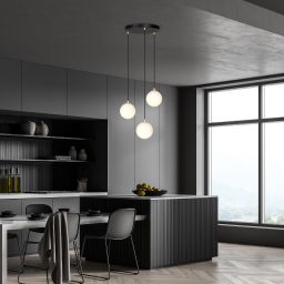 Emibig Royal lampa wisząca 3x W czarna-złota 1243/3