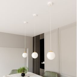 Emibig Royal lampa wisząca 1x10 W biała/złota 1244/1