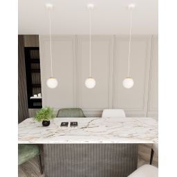 Emibig Royal lampa wisząca 1x10 W biała/złota 1244/1