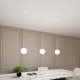 Emibig Royal lampa wisząca 1x10 W biała/złota 1244/1