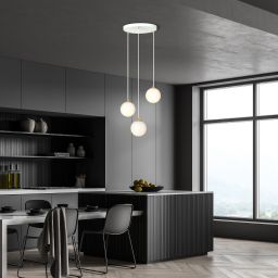 Emibig Royal lampa wisząca 3x10 W biała-złota 1244/3