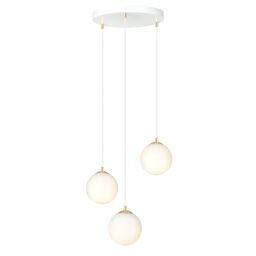 Emibig Royal lampa wisząca 3x10 W biała-złota 1244/3