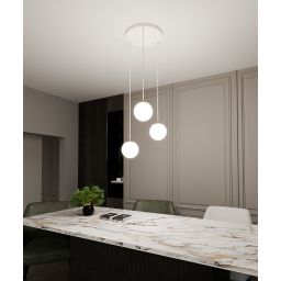 Emibig Royal lampa wisząca 3x10 W biała-złota 1244/3