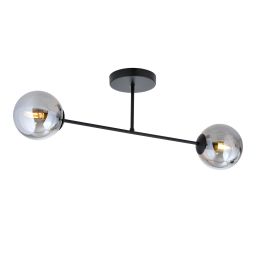 Emibig Roma lampa podsufitowa 2x10 W czarny/szkło grafitowe 1245/2