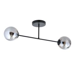 Emibig Roma lampa podsufitowa 2x10 W czarny/szkło grafitowe 1245/2