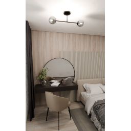 Emibig Roma lampa podsufitowa 2x10 W czarny/szkło grafitowe 1245/2