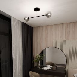 Emibig Roma lampa podsufitowa 2x10 W czarny/szkło grafitowe 1245/2