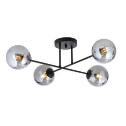 Emibig Roma lampa podsufitowa 4x10 W czarny/szkło grafitowe 1245/4
