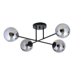 Emibig Roma lampa podsufitowa 4x10 W czarny/szkło grafitowe 1245/4