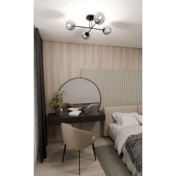 Emibig Roma lampa podsufitowa 4x10 W czarny/szkło grafitowe 1245/4