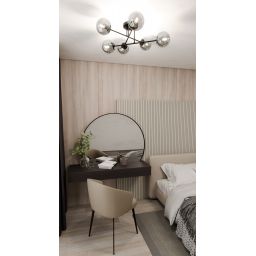 Emibig Roma lampa podsufitowa 6x10 W czarny/szkło grafitowe 1245/6