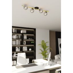 Emibig Splendi lampa podsufitowa 4x10W czarny/złoty/grafit 1246/4